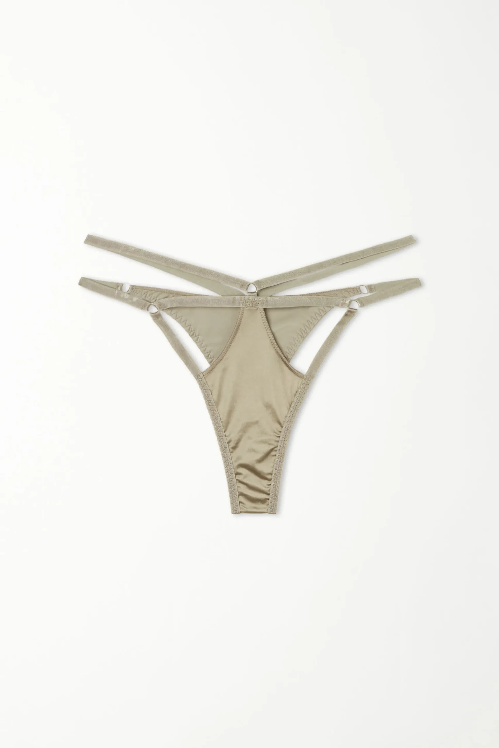 Shiny Microfiber String Brazilian Panties - Cheeky Briefs - Women | Tezenis