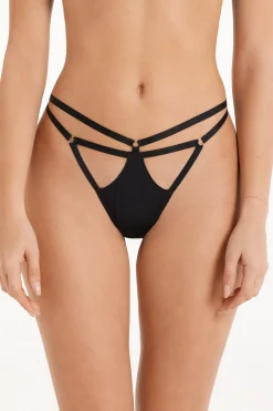 Shiny Microfiber String Brazilian Panties - Cheeky Briefs - Women | Tezenis