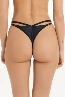 Shiny Microfiber String Brazilian Panties - Cheeky Briefs - Women | Tezenis