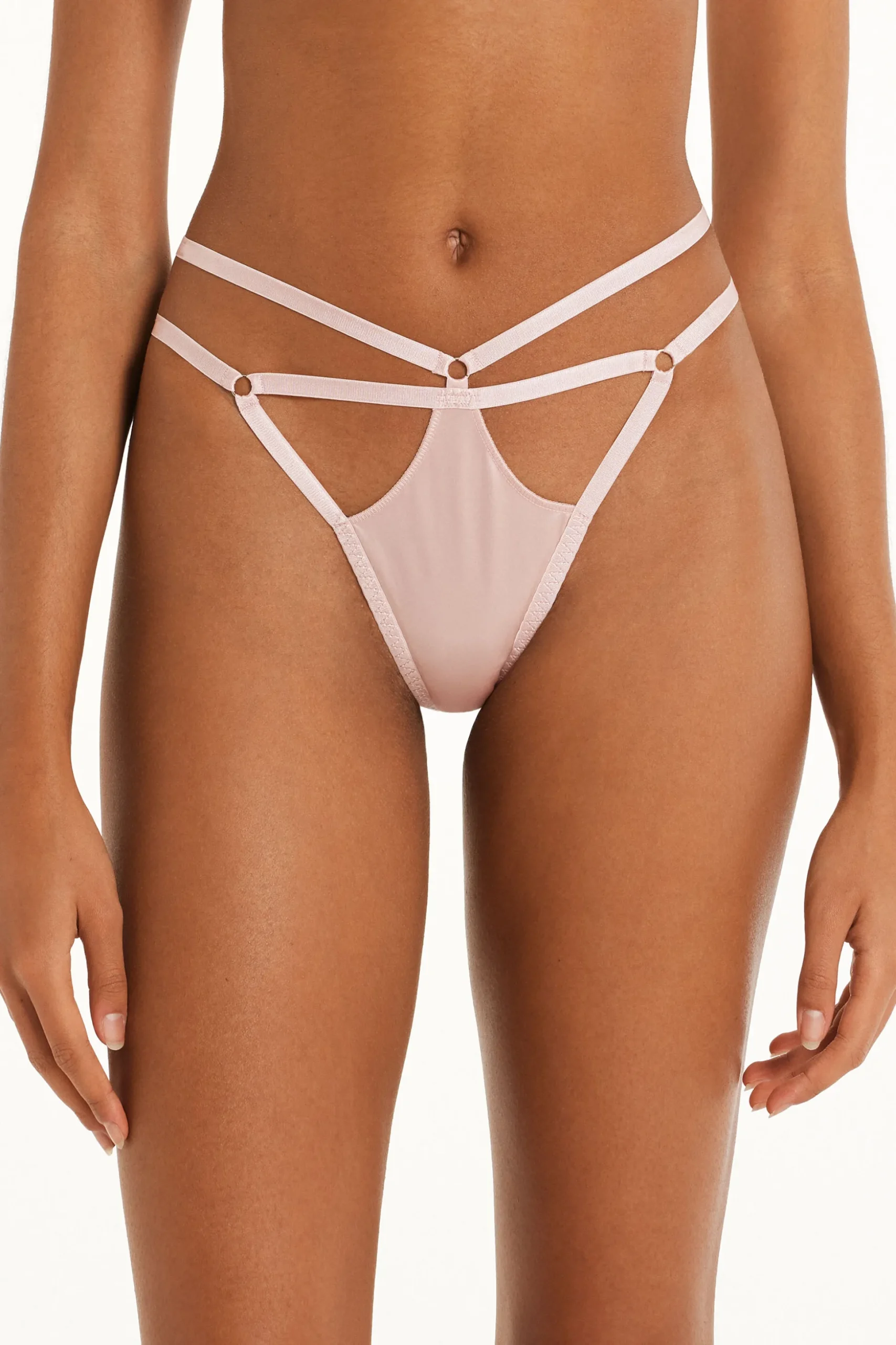 Shiny Microfiber String Brazilian Panties - Cheeky Briefs - Women | Tezenis