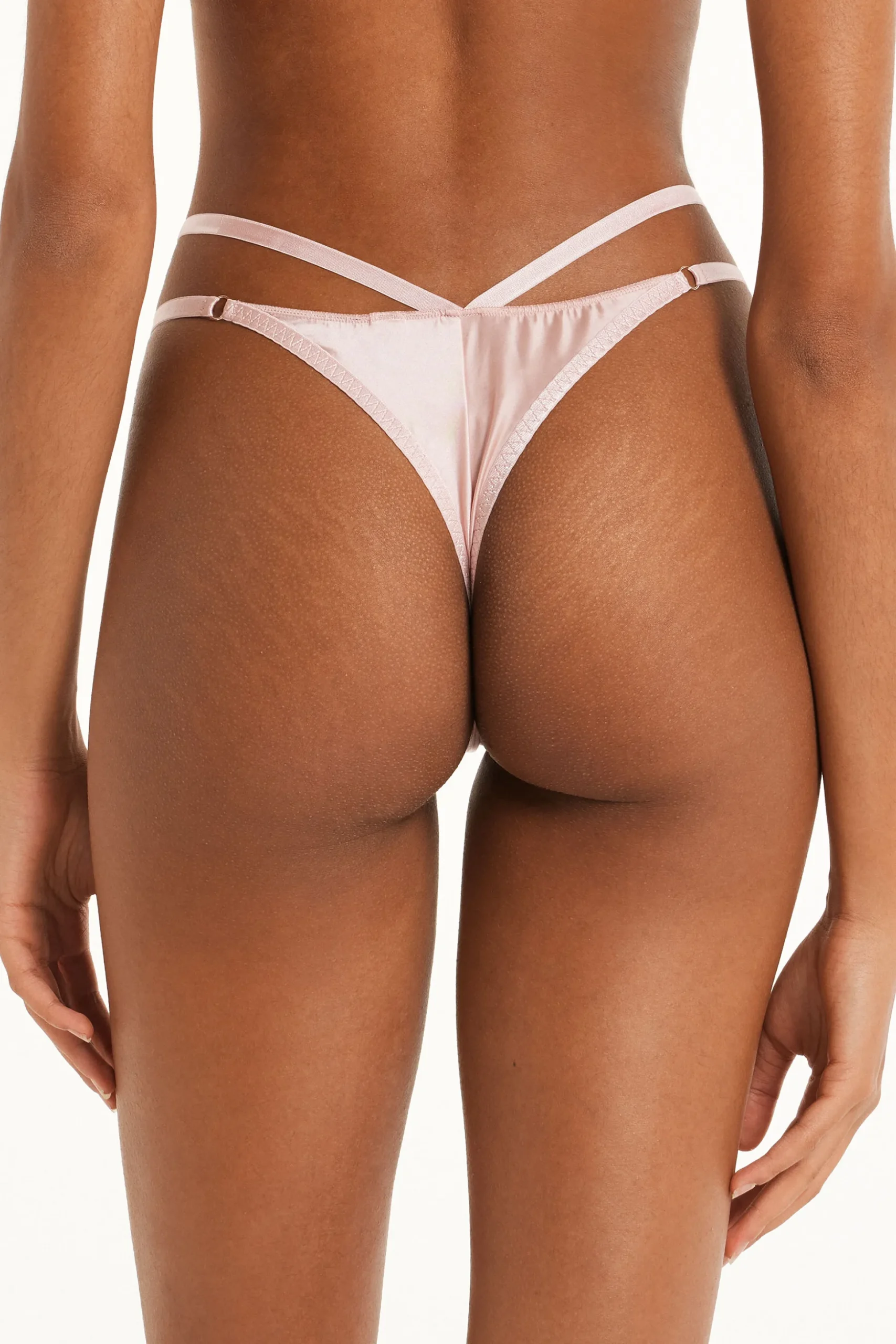 Shiny Microfiber String Brazilian Panties - Cheeky Briefs - Women | Tezenis