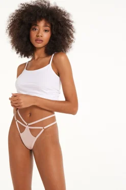 Shiny Microfiber String Brazilian Panties - Cheeky Briefs - Women | Tezenis