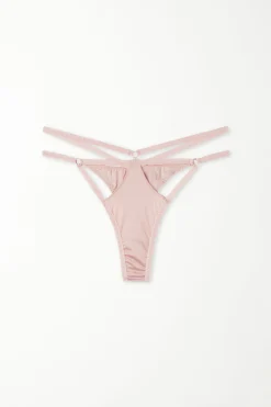 Shiny Microfiber String Brazilian Panties - Cheeky Briefs - Women | Tezenis