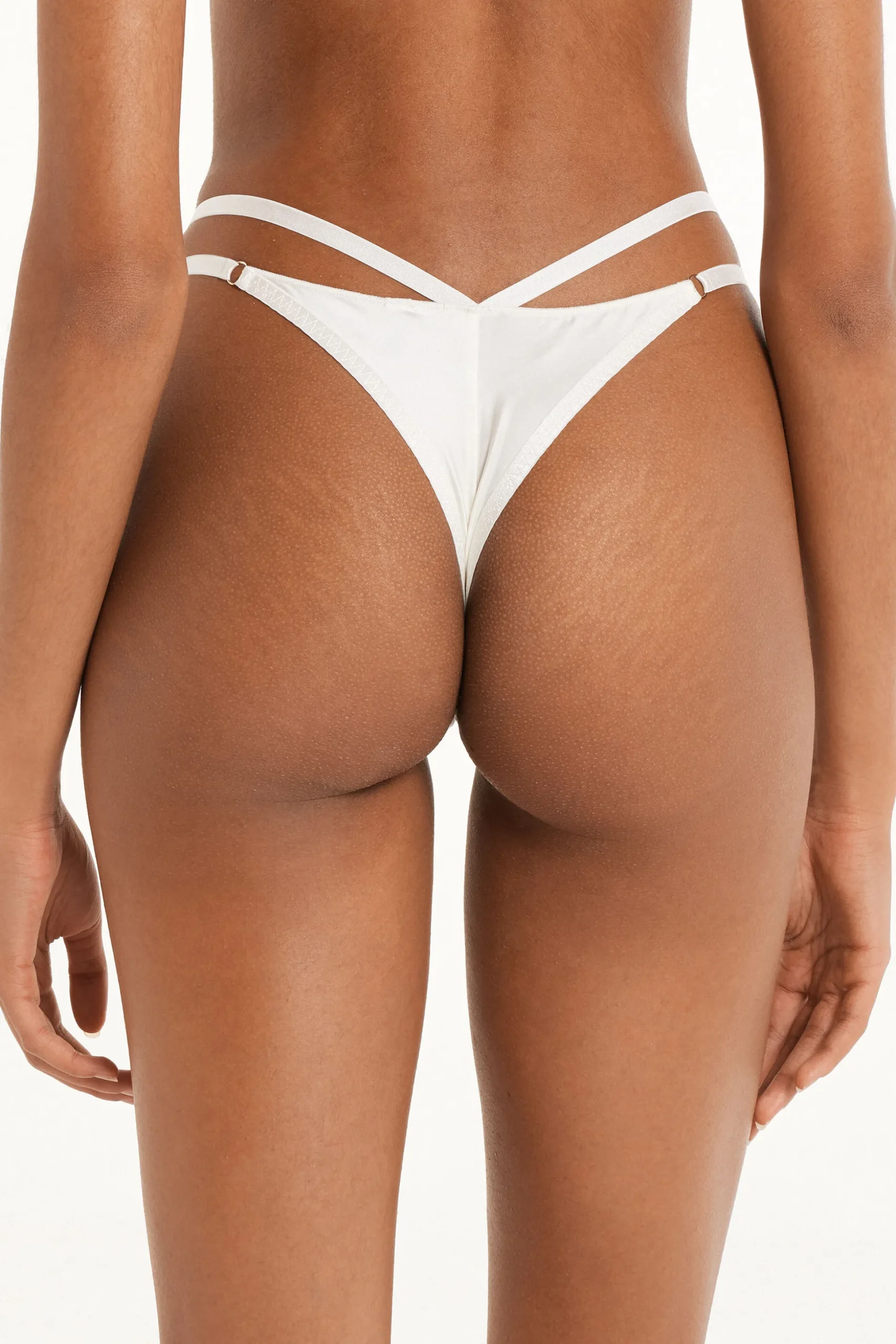 Shiny Microfiber String Brazilian Panties - Cheeky Briefs - Women | Tezenis