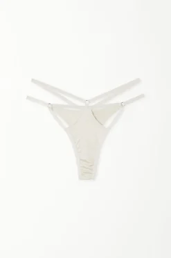 Shiny Microfiber String Brazilian Panties - Cheeky Briefs - Women | Tezenis