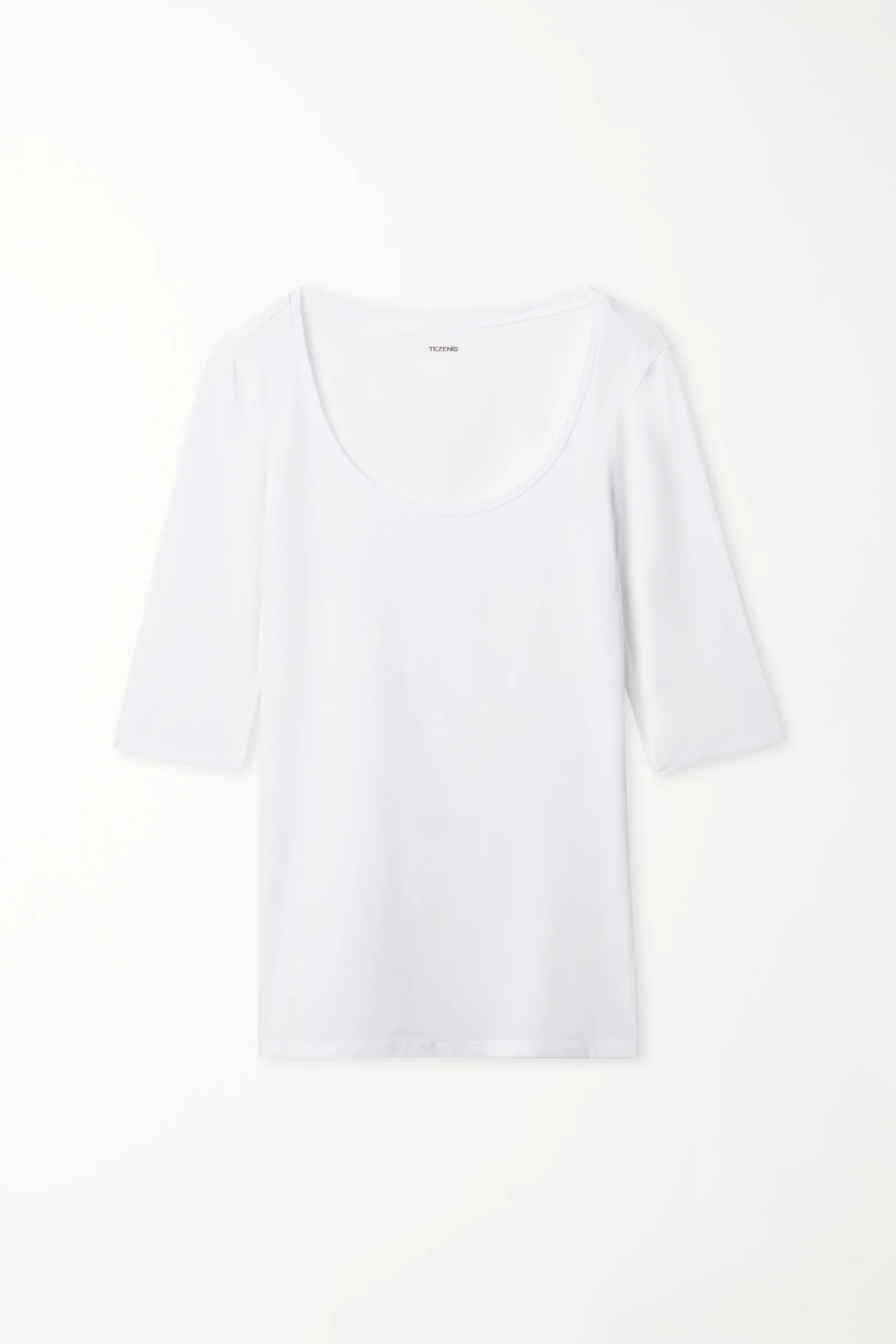 Short-Sleeve Scoop-Neck Top In Cotton - Short-Sleeved Tops - Women | Tezenis