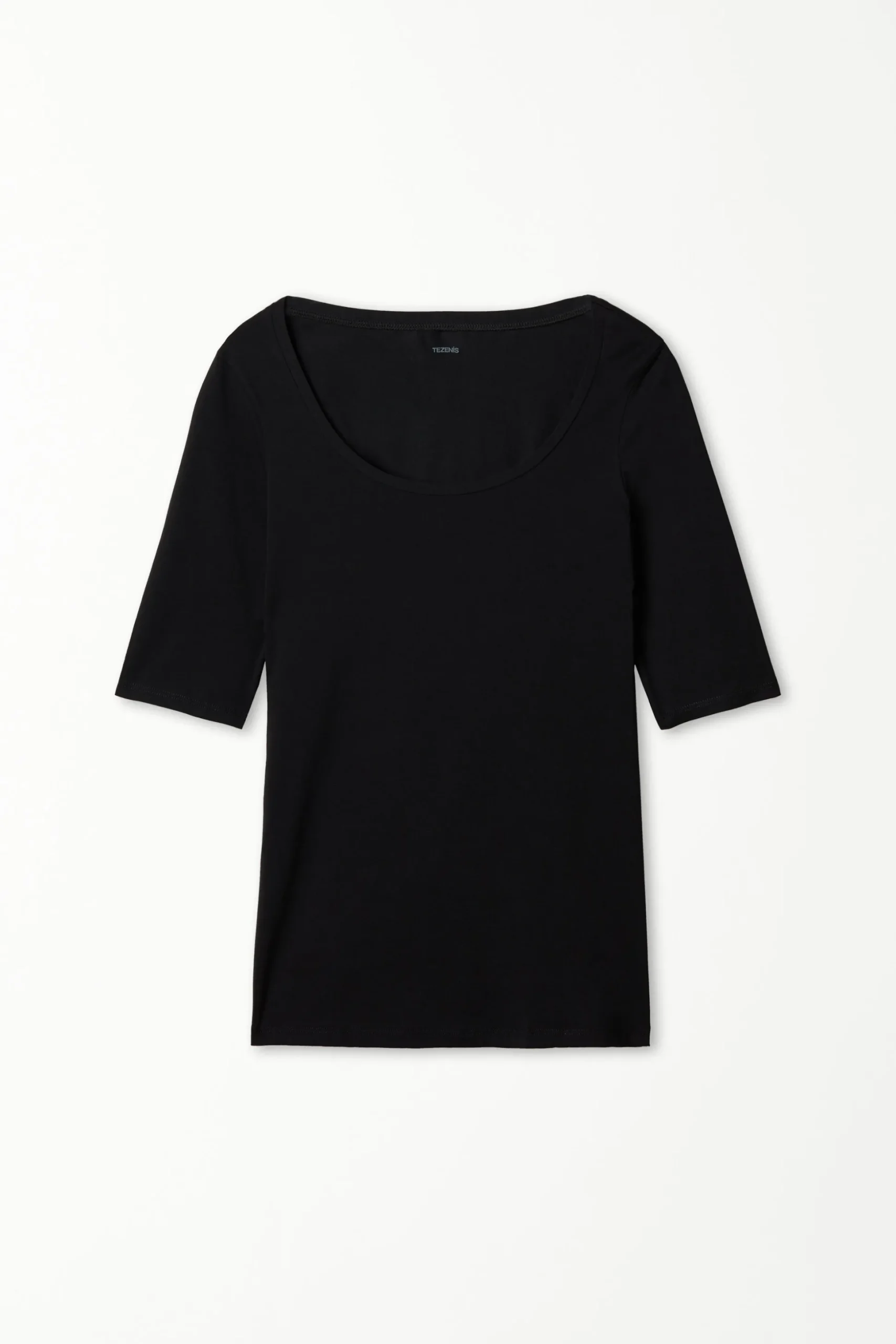 Short-Sleeve Scoop-Neck Top In Cotton - Short-Sleeved Tops - Women | Tezenis