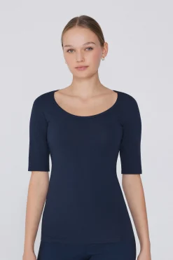 Short-Sleeve Scoop-Neck Top In Cotton - Short-Sleeved Tops - Women | Tezenis