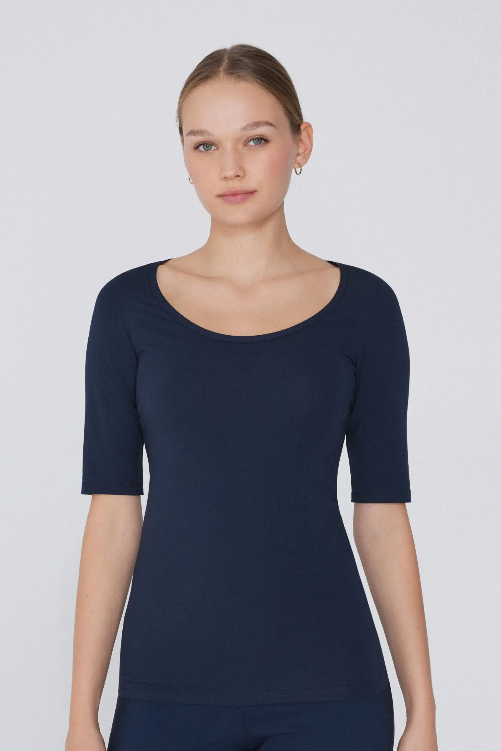 Short-Sleeve Scoop-Neck Top In Cotton - Short-Sleeved Tops - Women | Tezenis