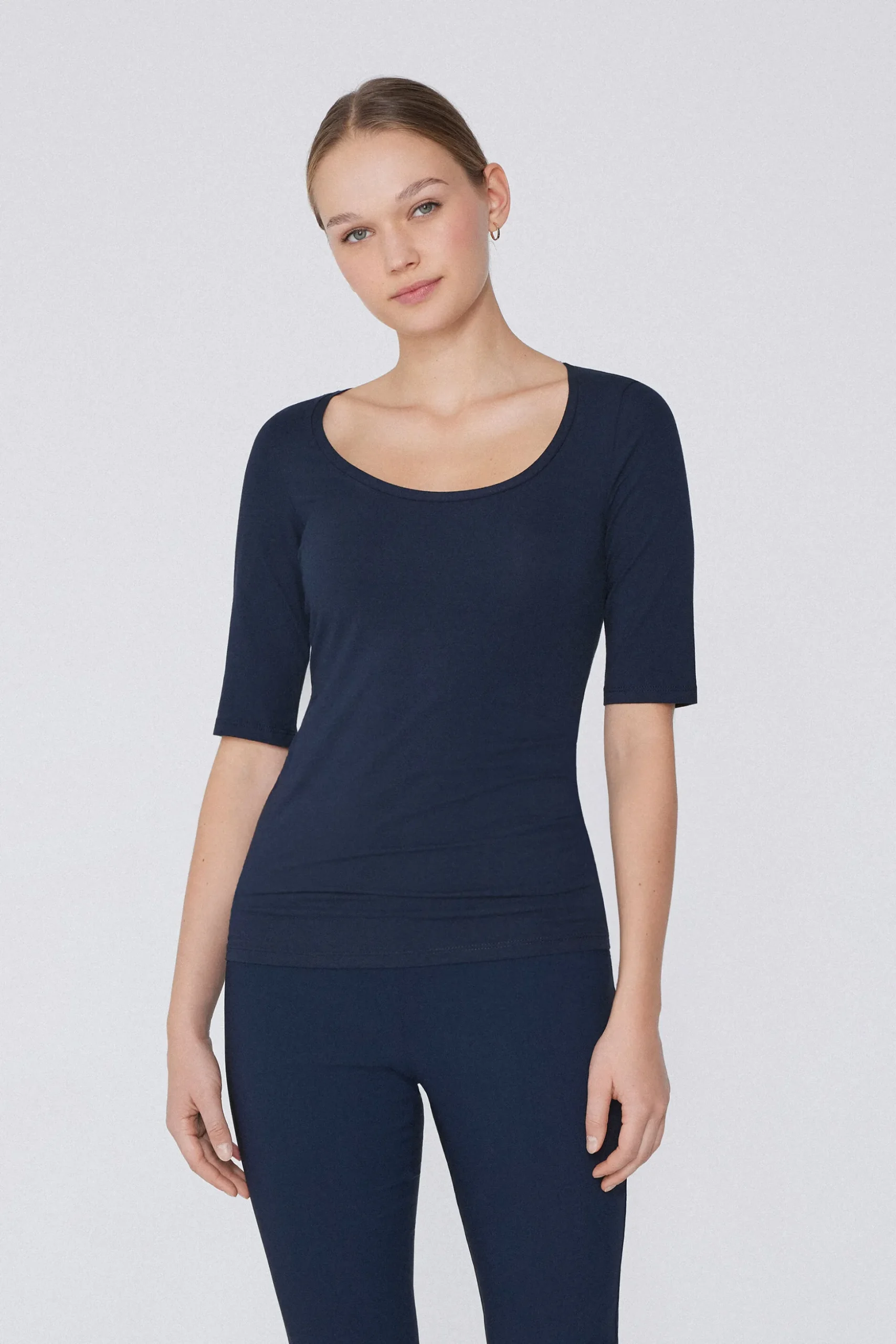 Short-Sleeve Scoop-Neck Top In Cotton - Short-Sleeved Tops - Women | Tezenis