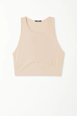 Sleeveless Microfiber Crop Top - Tank Tops - Women | Tezenis