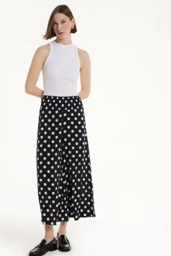 Smocked Canvas Hakama Pants - Pants - Women | Tezenis