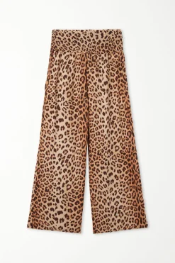 Smocked Canvas Hakama Pants - Pants - Women | Tezenis