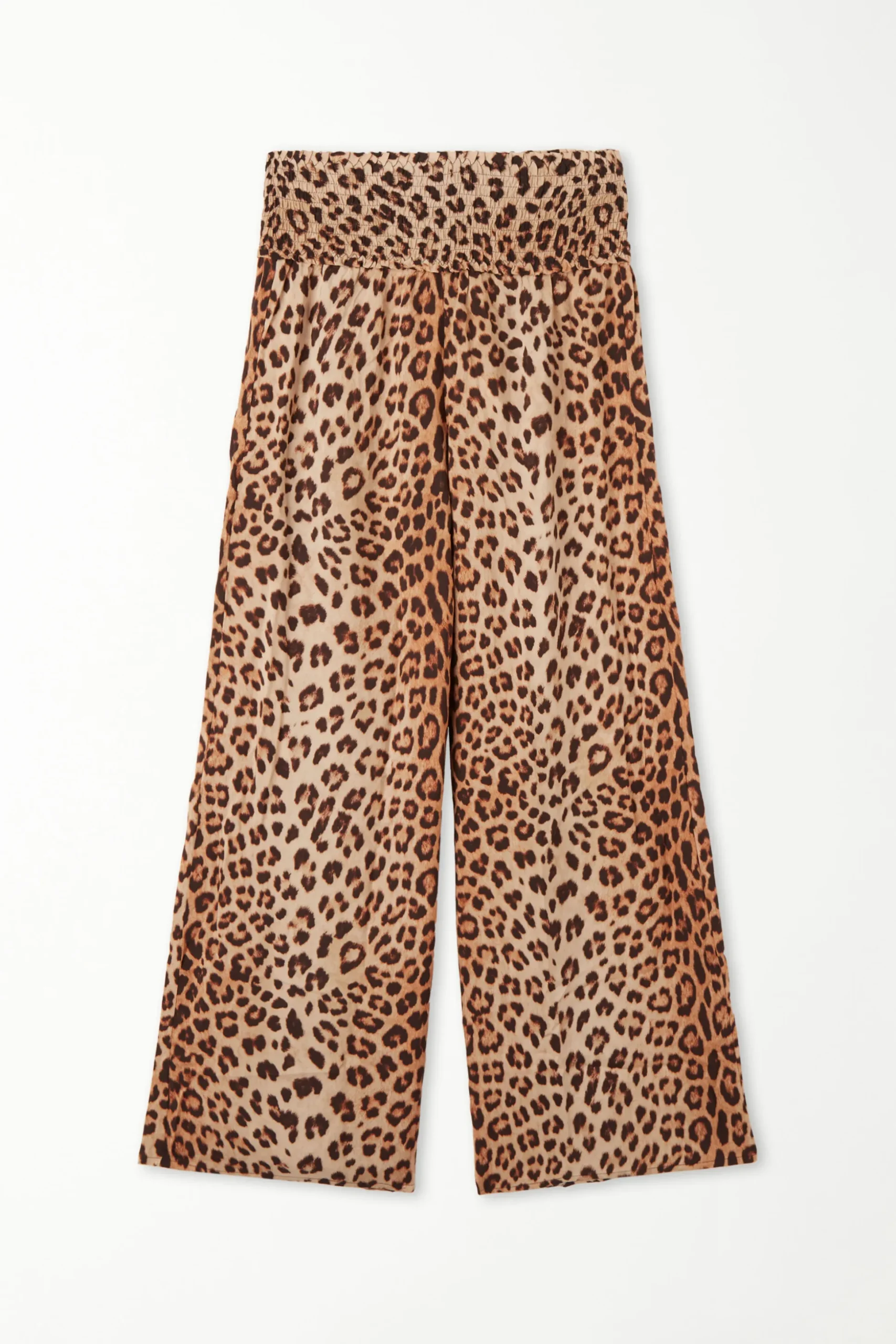 Smocked Canvas Hakama Pants - Pants - Women | Tezenis
