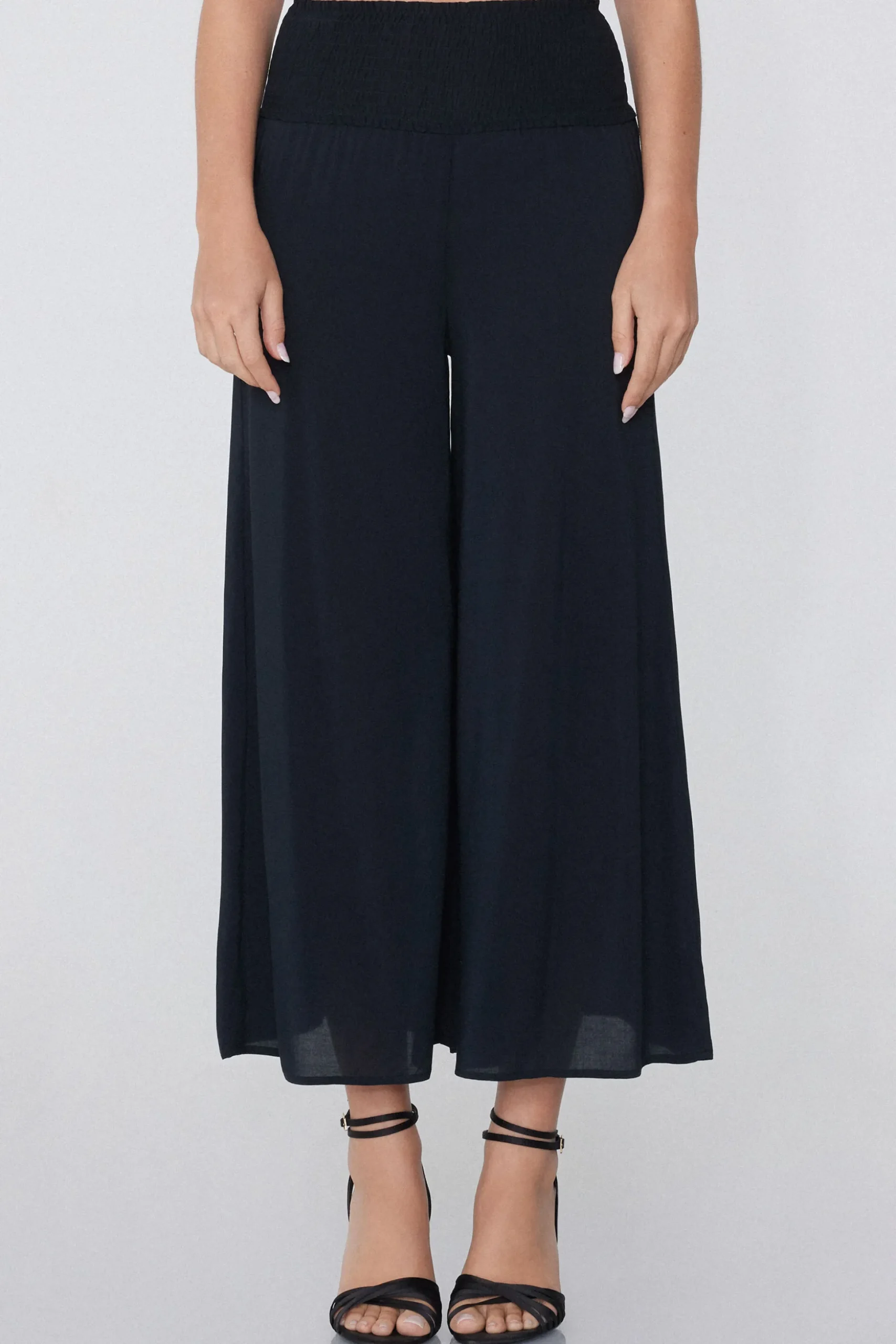 Smocked Canvas Hakama Pants - Pants - Women | Tezenis