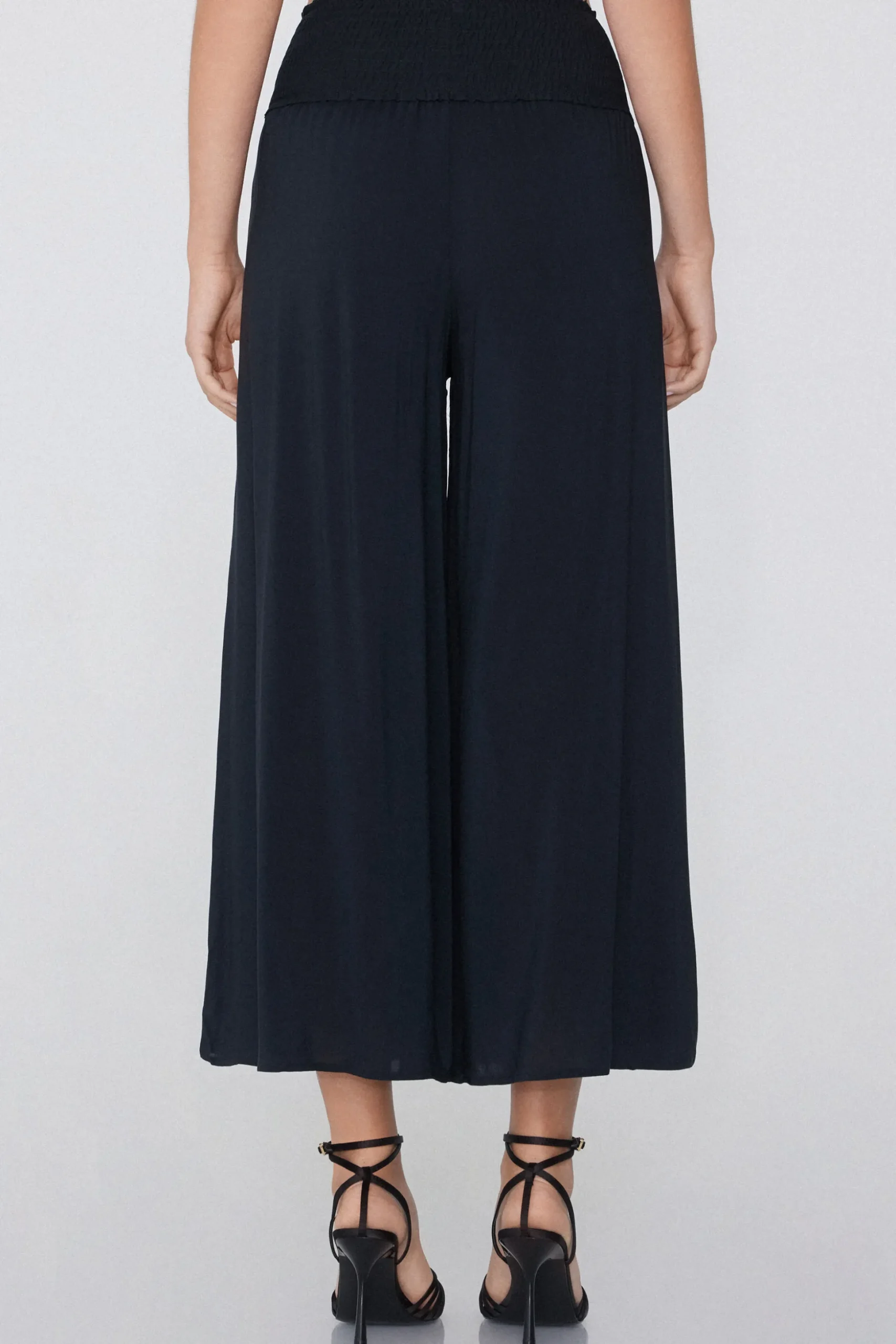Smocked Canvas Hakama Pants - Pants - Women | Tezenis