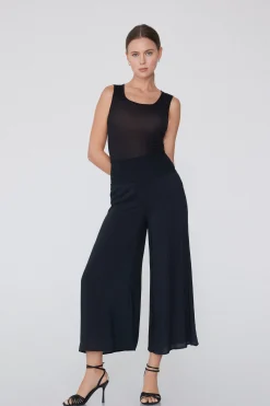 Smocked Canvas Hakama Pants - Pants - Women | Tezenis