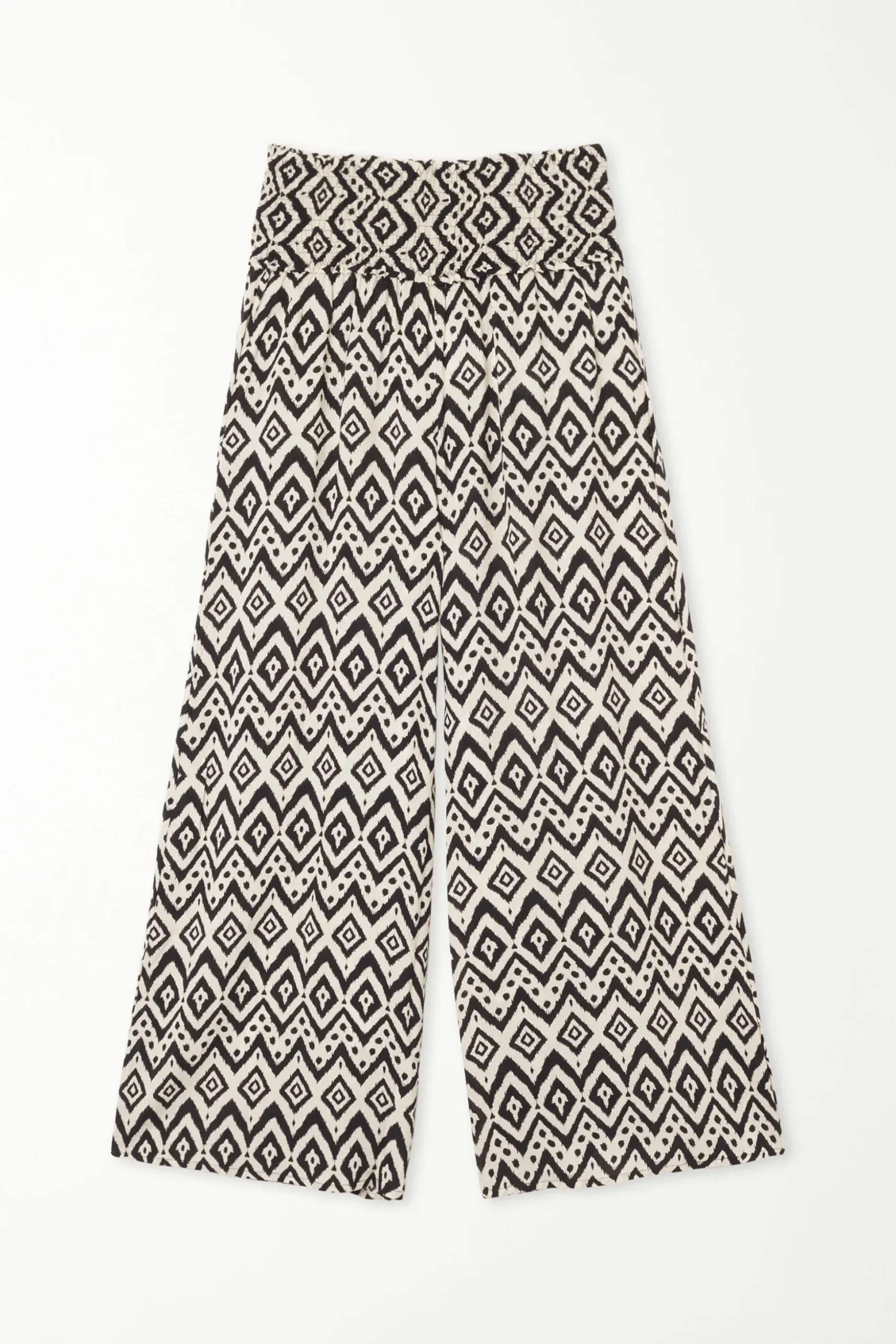 Smocked Canvas Hakama Pants - Pants - Women | Tezenis