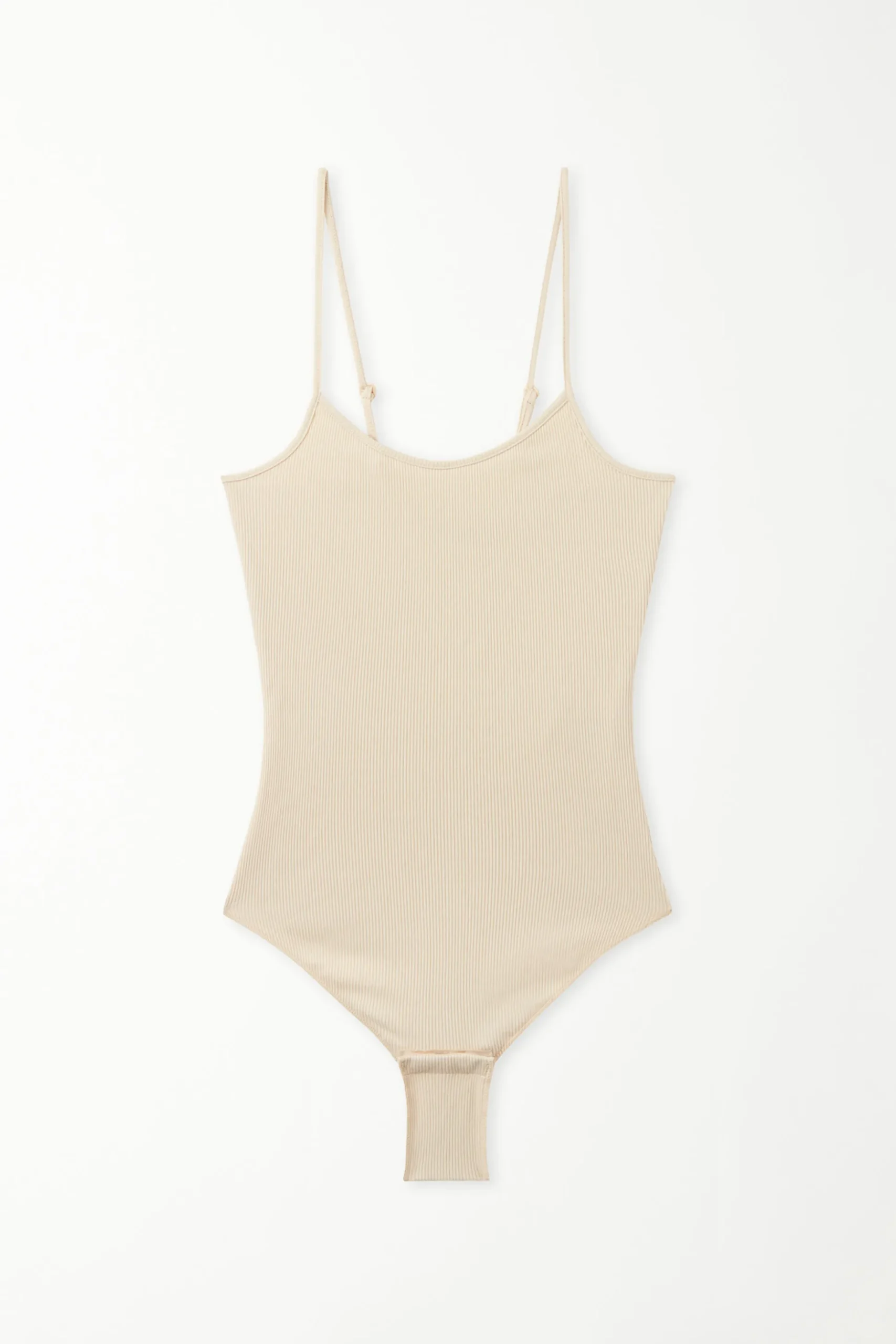 Spaghetti Strap Bodysuit In Ribbed Cotton - Bodysuits - Women | Tezenis