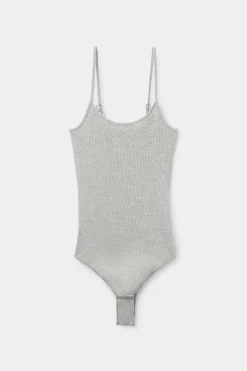 Spaghetti Strap Bodysuit In Ribbed Cotton - Bodysuits - Women | Tezenis