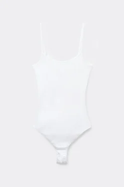 Spaghetti Strap Bodysuit In Ribbed Cotton - Bodysuits - Women | Tezenis