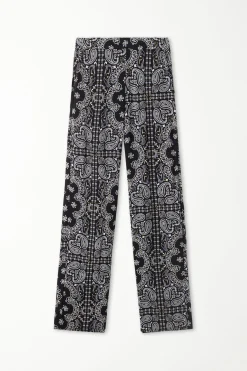 Straight-Leg Viscose Fabric Pants - Pants - Women | Tezenis