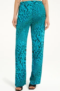 Straight-Leg Viscose Fabric Pants - Pants - Women | Tezenis