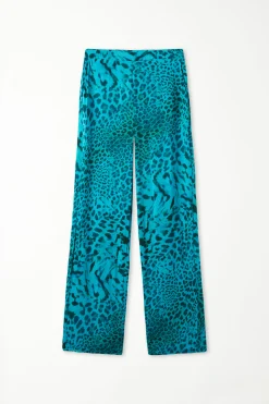 Straight-Leg Viscose Fabric Pants - Pants - Women | Tezenis