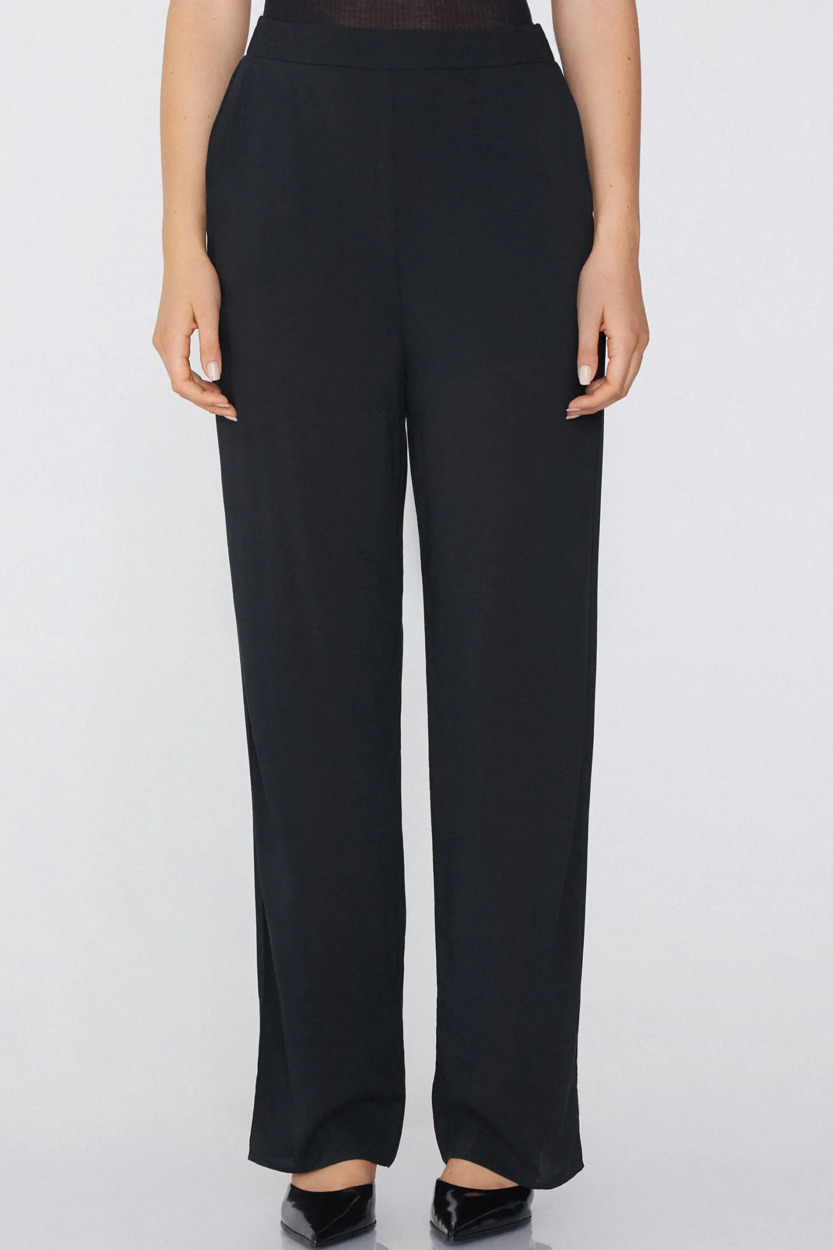 Straight-Leg Viscose Fabric Pants - Pants - Women | Tezenis