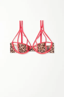 Strawberry Leopard Demi-Cup Balconette Bra - Balconette - Women | Tezenis