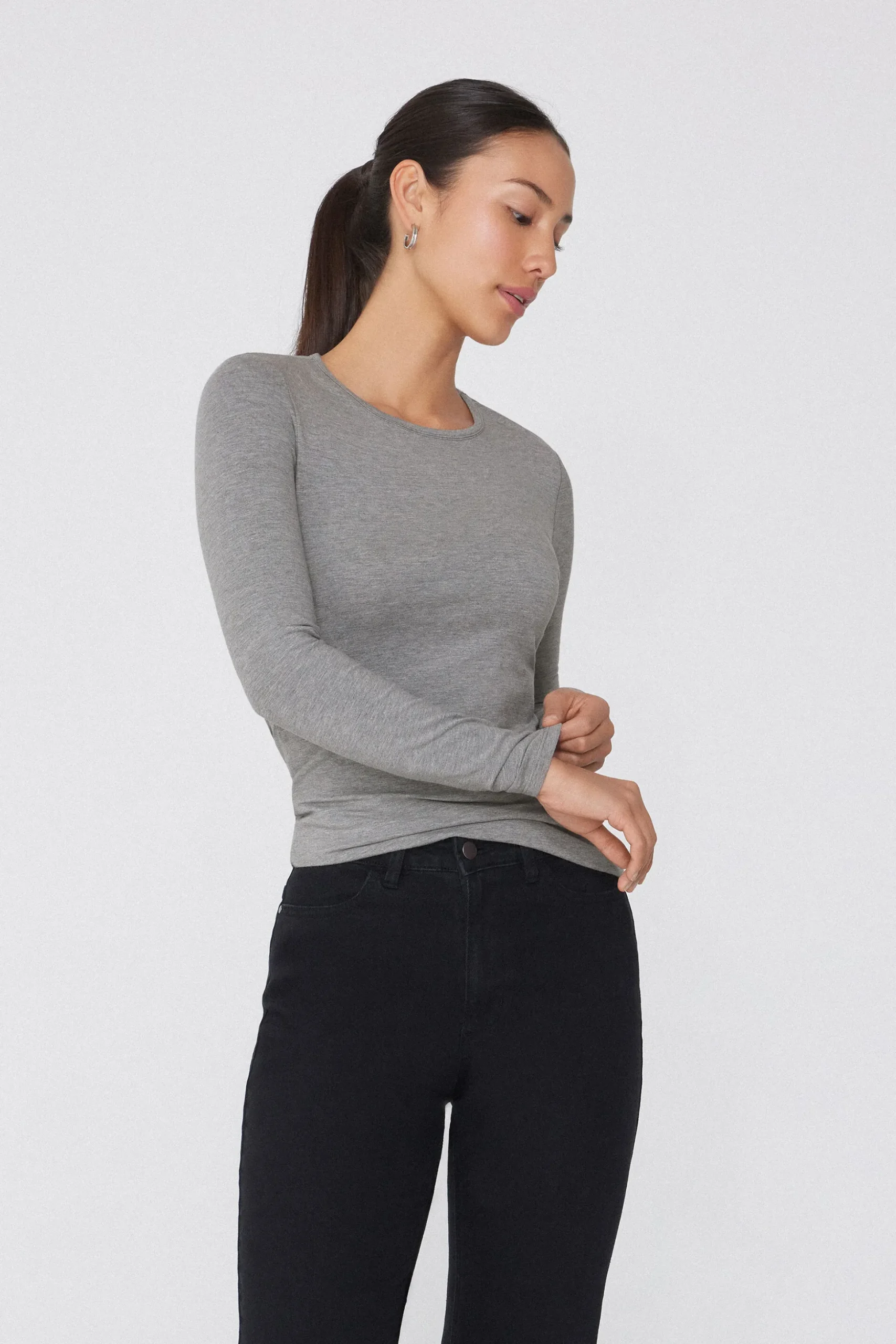 Thermal Modal And Cotton Crew-Neck Top - Long-Sleeved Tops - Women | Tezenis