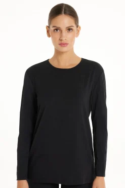 Thermal Modal And Cotton Crew-Neck Top - Long-Sleeved Tops - Women | Tezenis