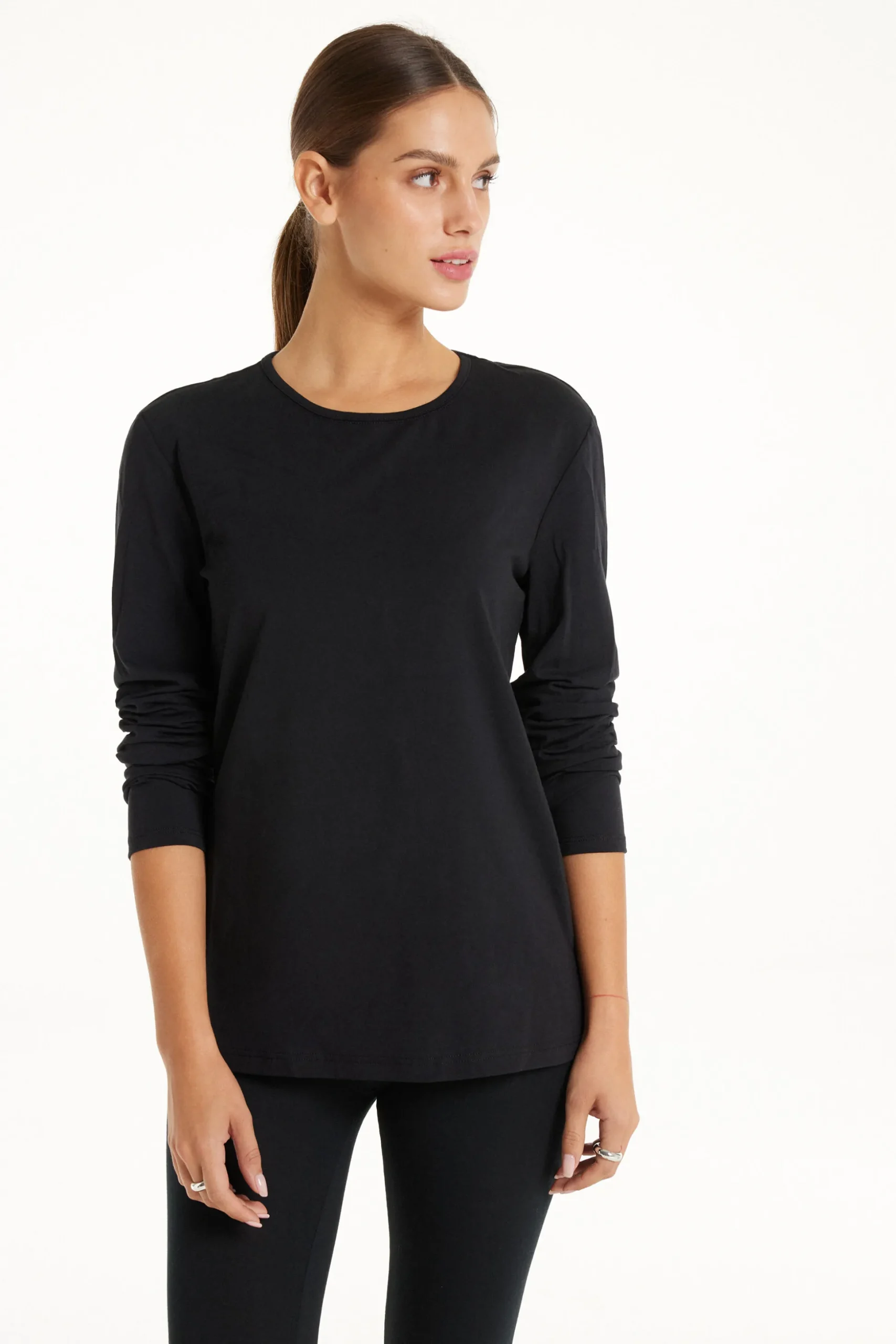 Thermal Modal And Cotton Crew-Neck Top - Long-Sleeved Tops - Women | Tezenis