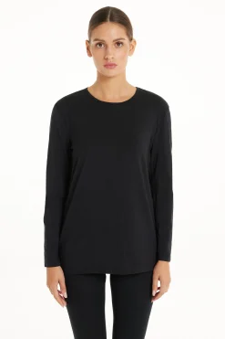 Thermal Modal And Cotton Crew-Neck Top - Long-Sleeved Tops - Women | Tezenis