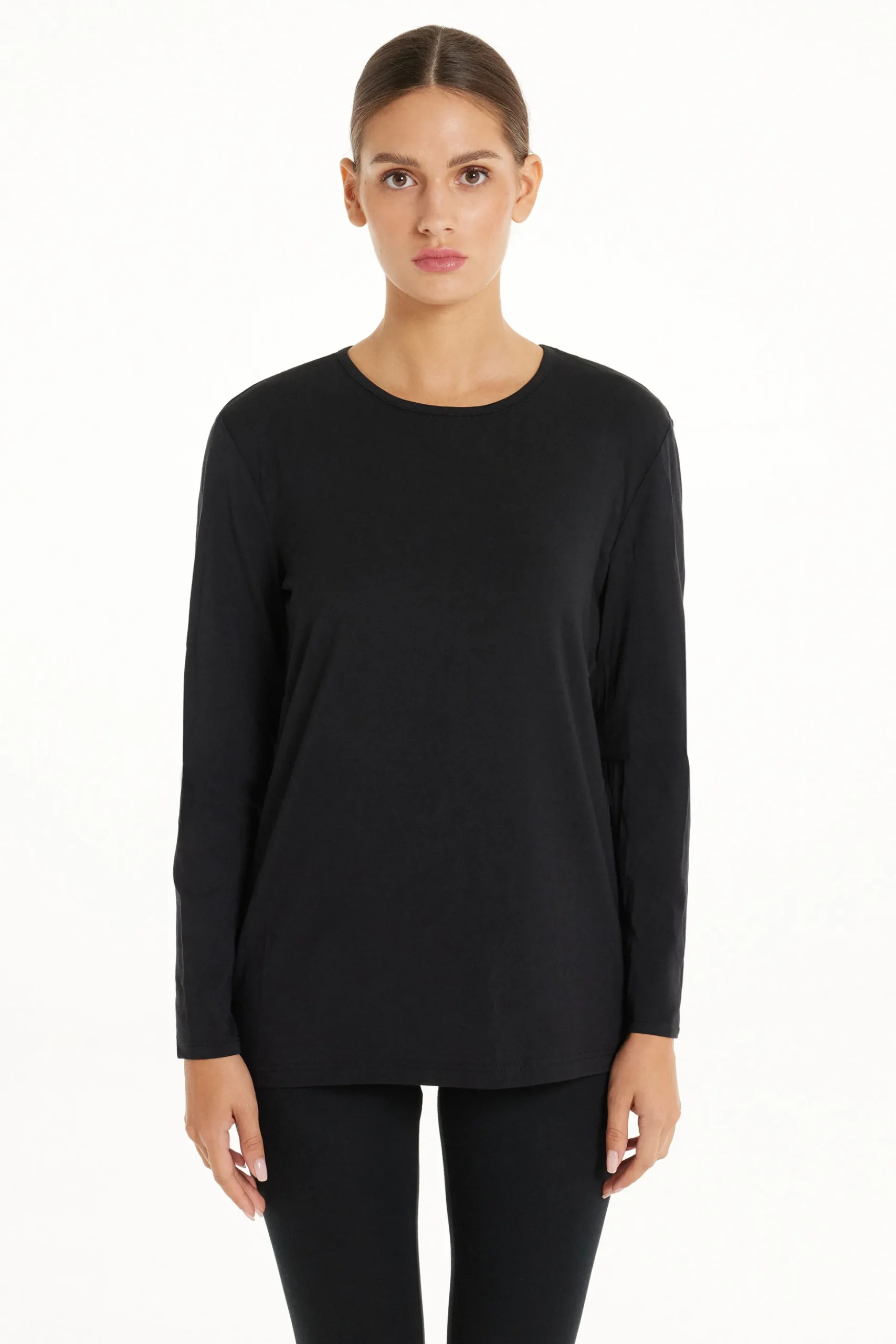 Thermal Modal And Cotton Crew-Neck Top - Long-Sleeved Tops - Women | Tezenis