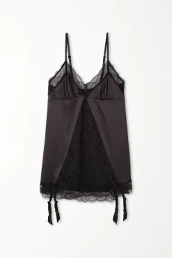 Timeless Lace Triangle Babydoll With Garter Belt - Slips - Women | Tezenis