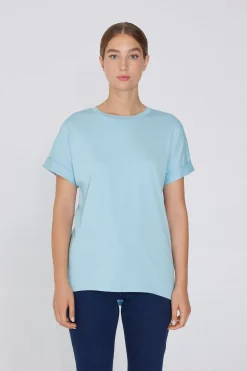 Turned-Up Kimono Sleeve Cotton T-Shirt - Short-Sleeved Tops - Women | Tezenis
