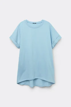 Turned-Up Kimono Sleeve Cotton T-Shirt - Short-Sleeved Tops - Women | Tezenis