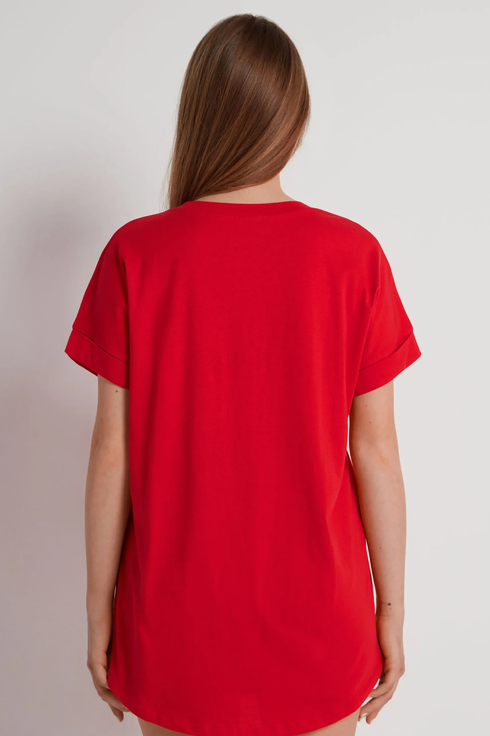 Turned-Up Kimono Sleeve Cotton T-Shirt - Short-Sleeved Tops - Women | Tezenis