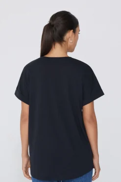 Turned-Up Kimono Sleeve Cotton T-Shirt - Short-Sleeved Tops - Women | Tezenis
