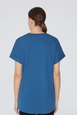 Turned-Up Kimono Sleeve Cotton T-Shirt - Short-Sleeved Tops - Women | Tezenis