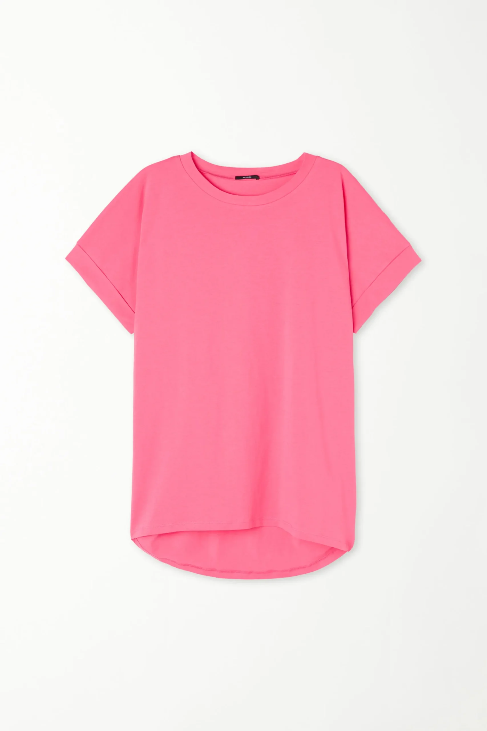 Turned-Up Kimono Sleeve Cotton T-Shirt - Short-Sleeved Tops - Women | Tezenis