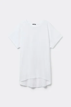 Turned-Up Kimono Sleeve Cotton T-Shirt - Short-Sleeved Tops - Women | Tezenis