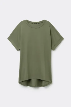 Turned-Up Kimono Sleeve Cotton T-Shirt - Short-Sleeved Tops - Women | Tezenis