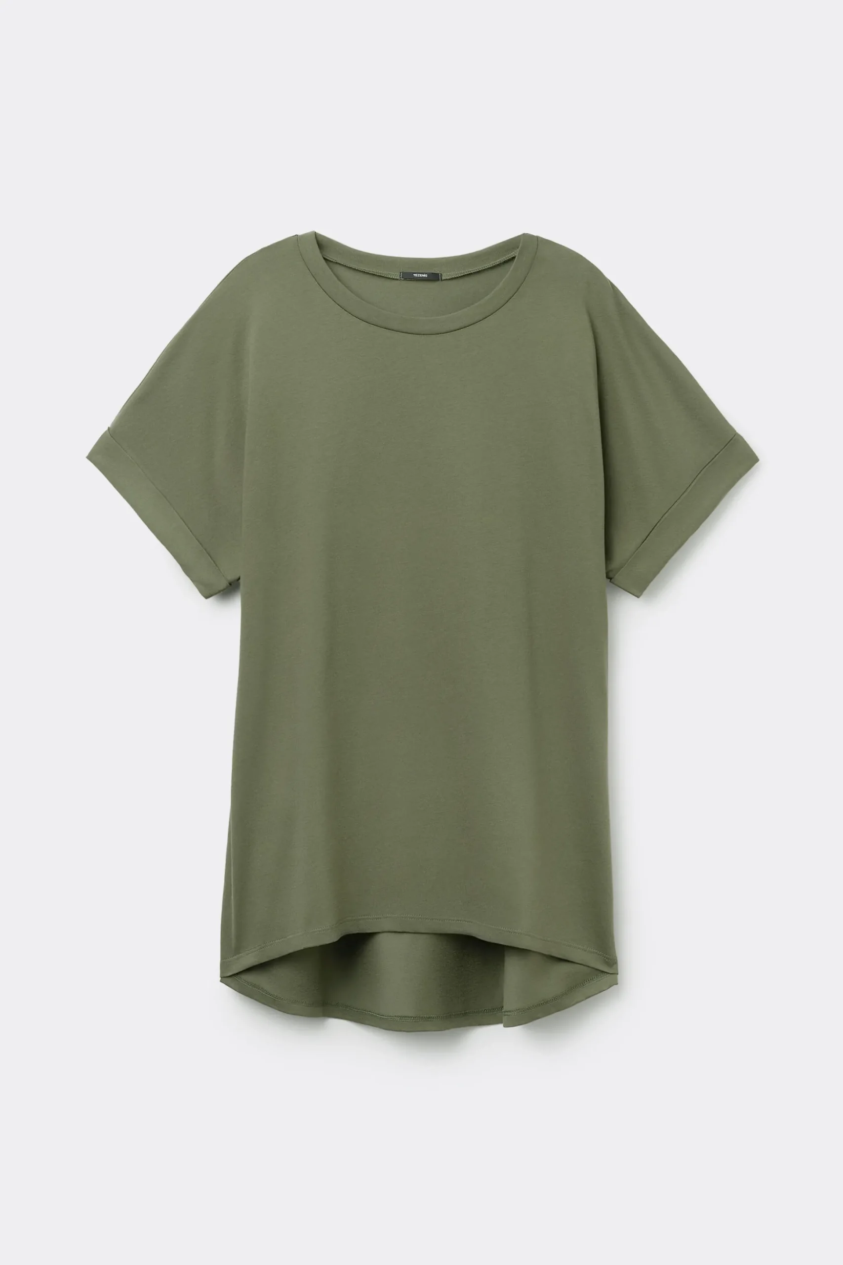 Turned-Up Kimono Sleeve Cotton T-Shirt - Short-Sleeved Tops - Women | Tezenis
