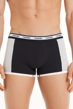 Two-tone Cotton Boxers With Logoed Elastic - Boxers - Men | Tezenis