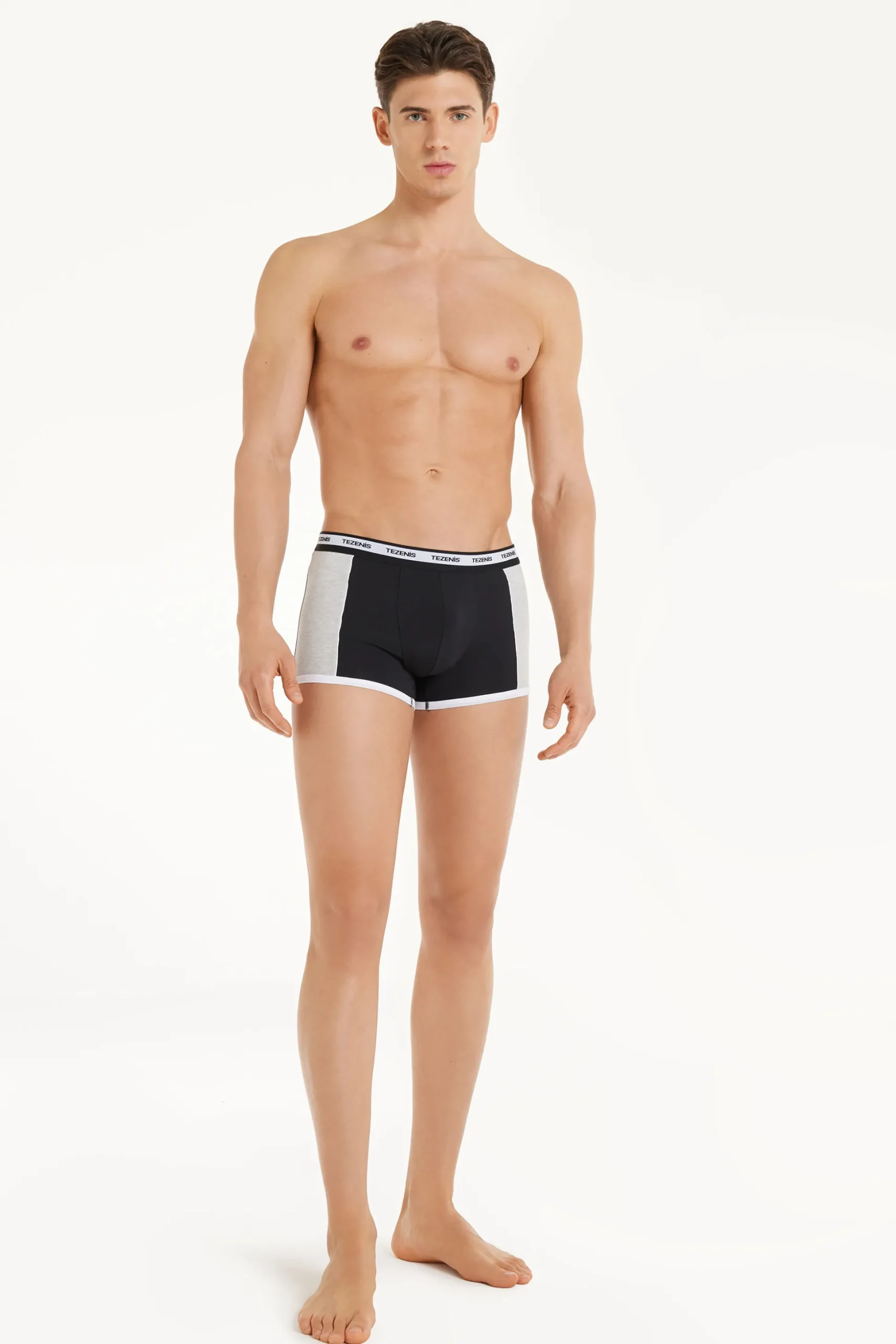 Two-tone Cotton Boxers With Logoed Elastic - Boxers - Men | Tezenis