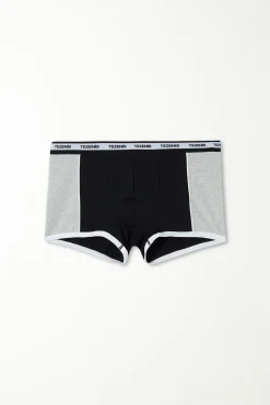 Two-tone Cotton Boxers With Logoed Elastic - Boxers - Men | Tezenis