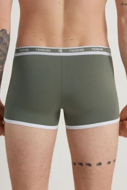 Two-tone Cotton Boxers With Logoed Elastic - Boxers - Men | Tezenis