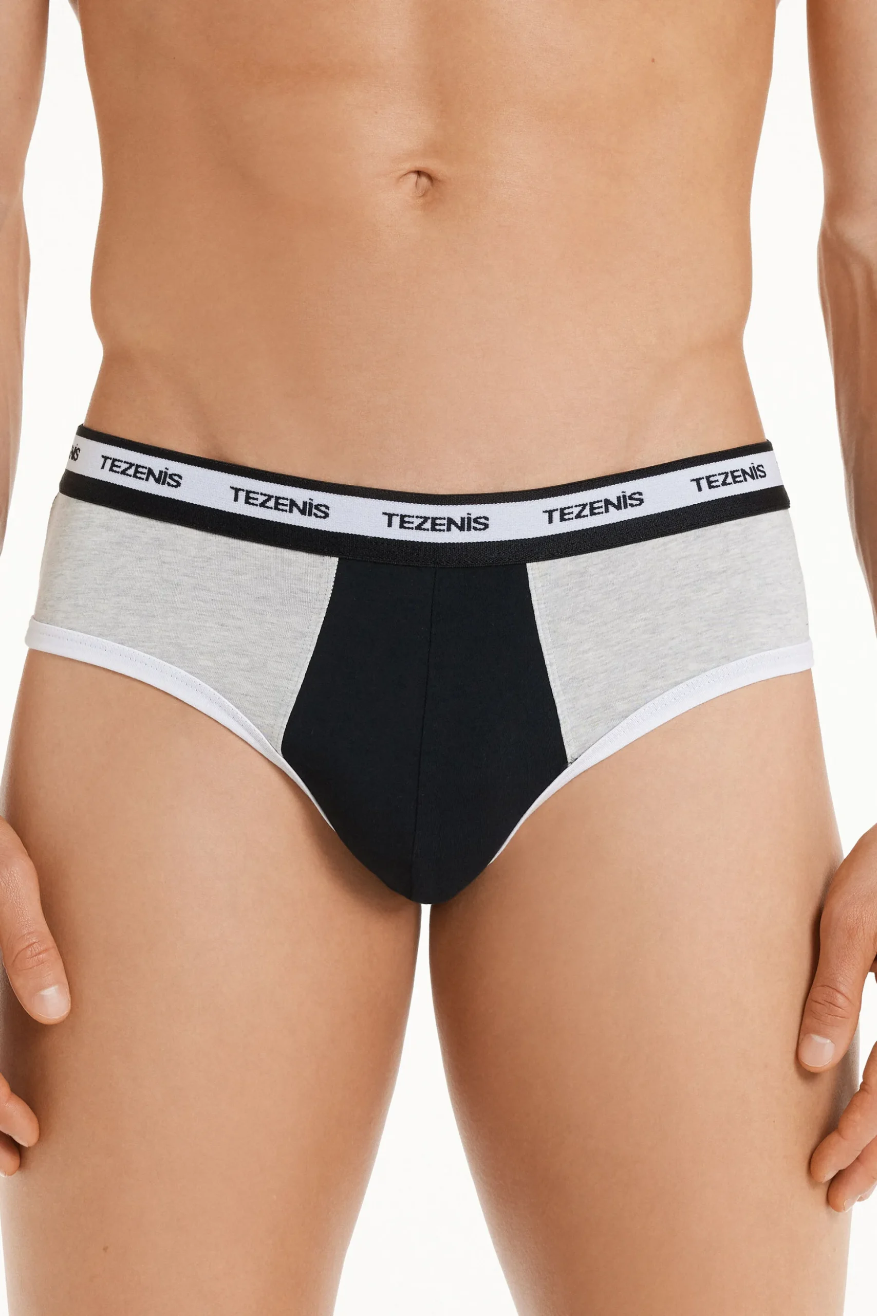 Two-tone Cotton Panties With Logoed Elastic - Briefs - Men | Tezenis